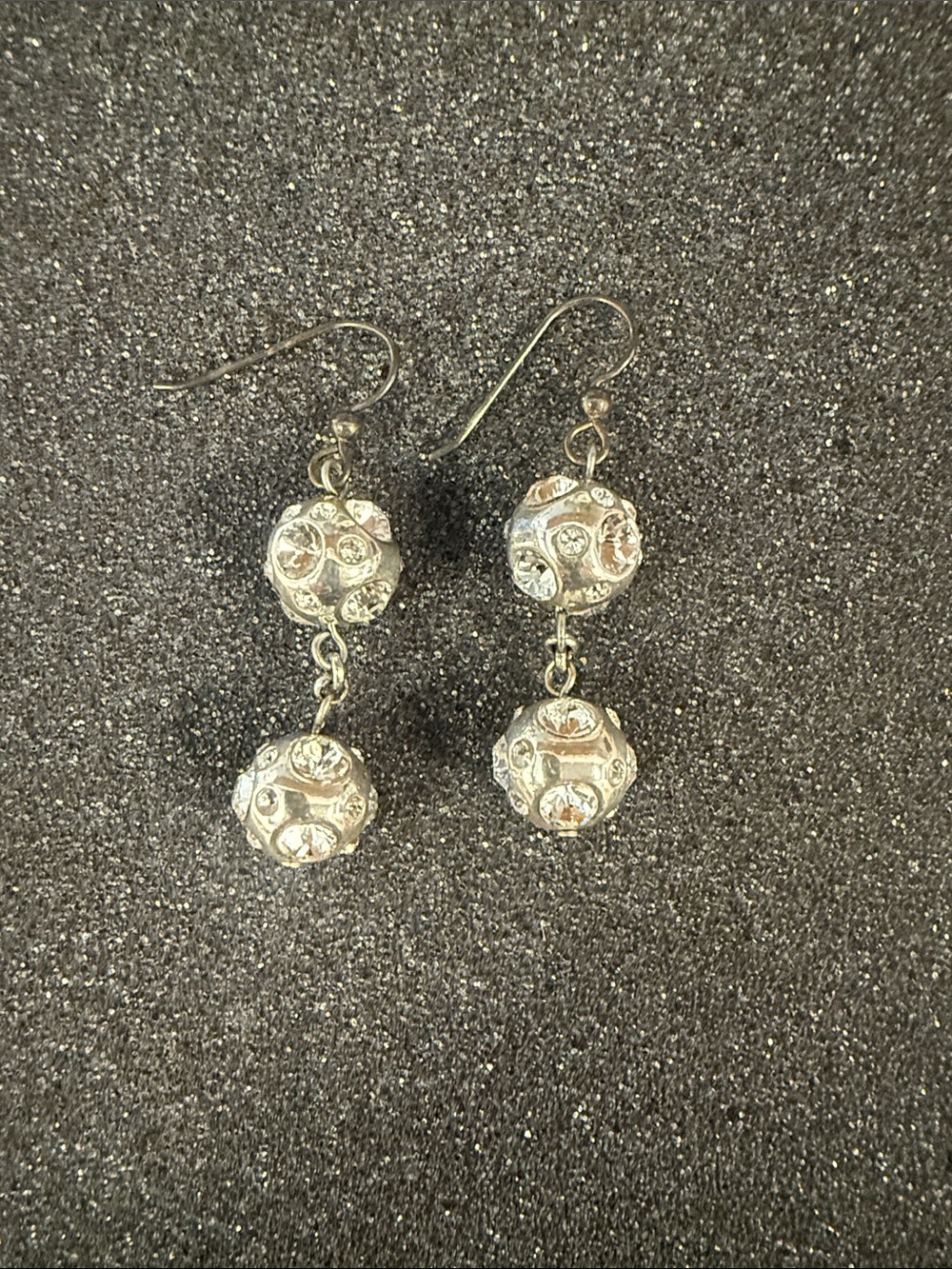Brighton Paris Disco Silver Crystal Drop Dangle Earrings